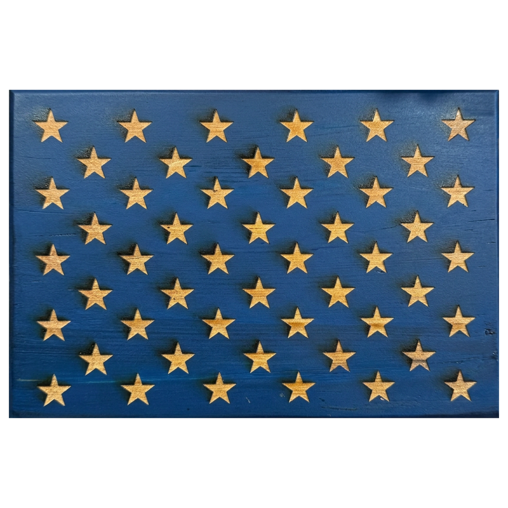 Sophie Cunningham Pointing Wooden American Flag