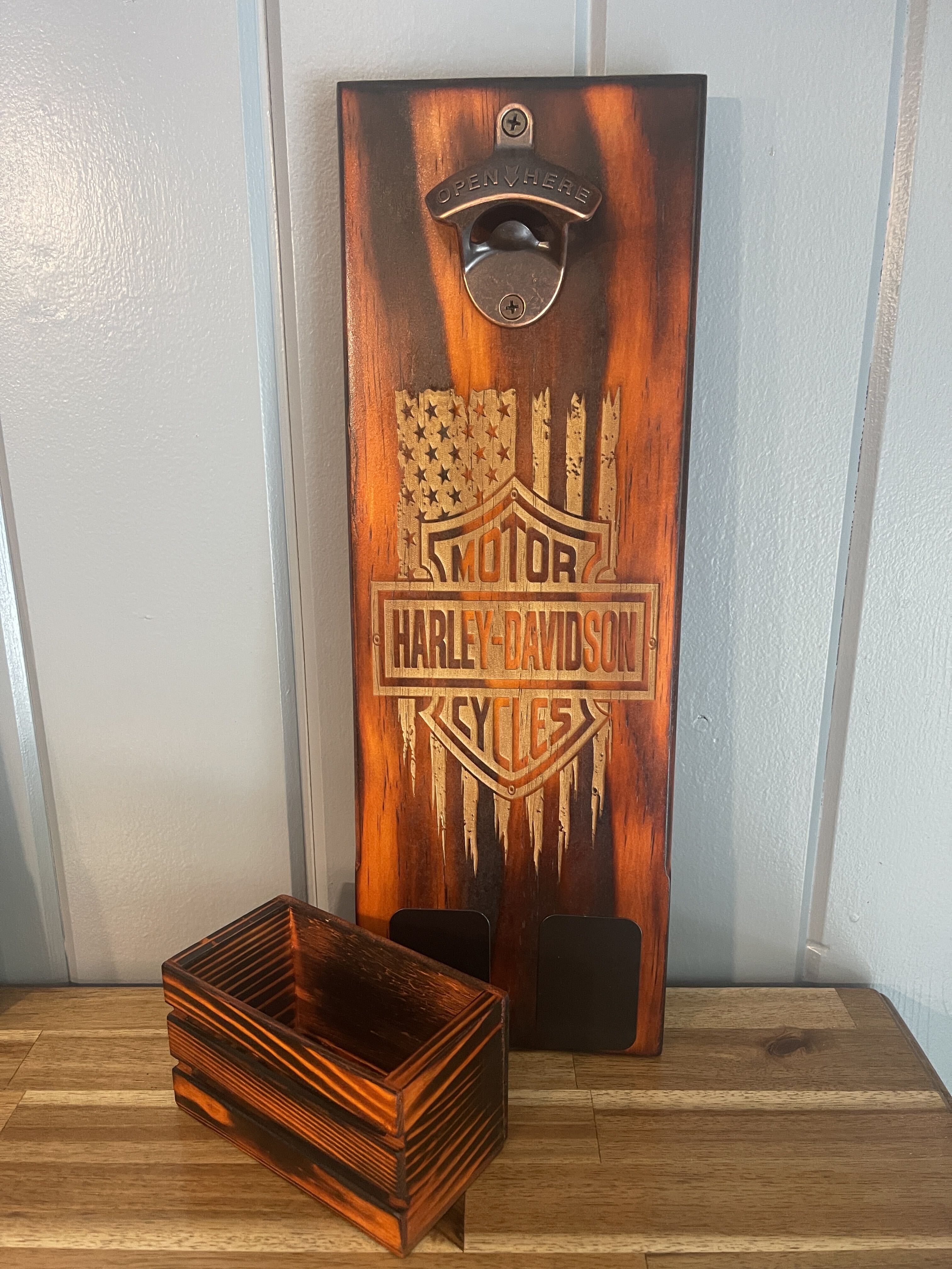 Mounted Bottle Openers w/ Magnetic Cap Catcher