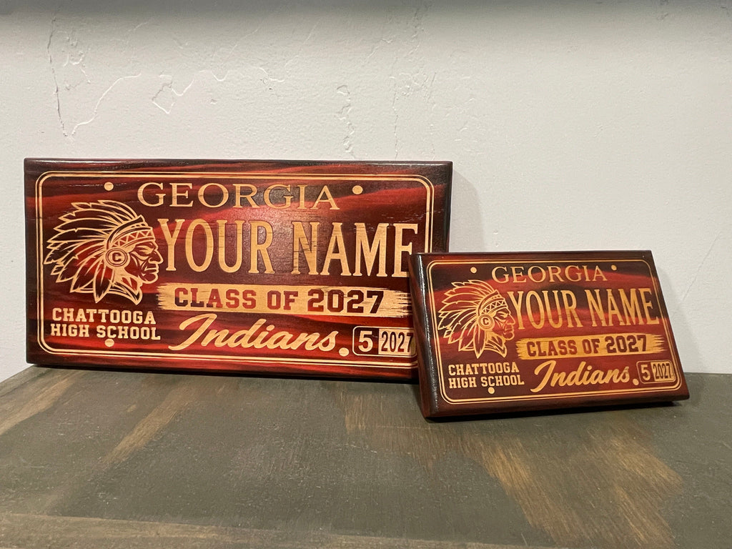 Personalized Graduation Wood License Plate Set