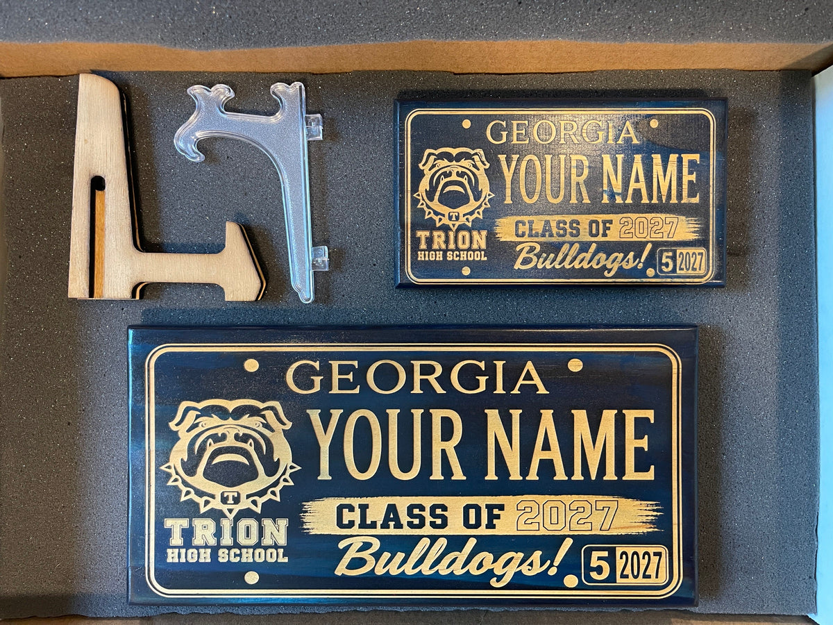 Personalized Graduation Wood License Plate Set
