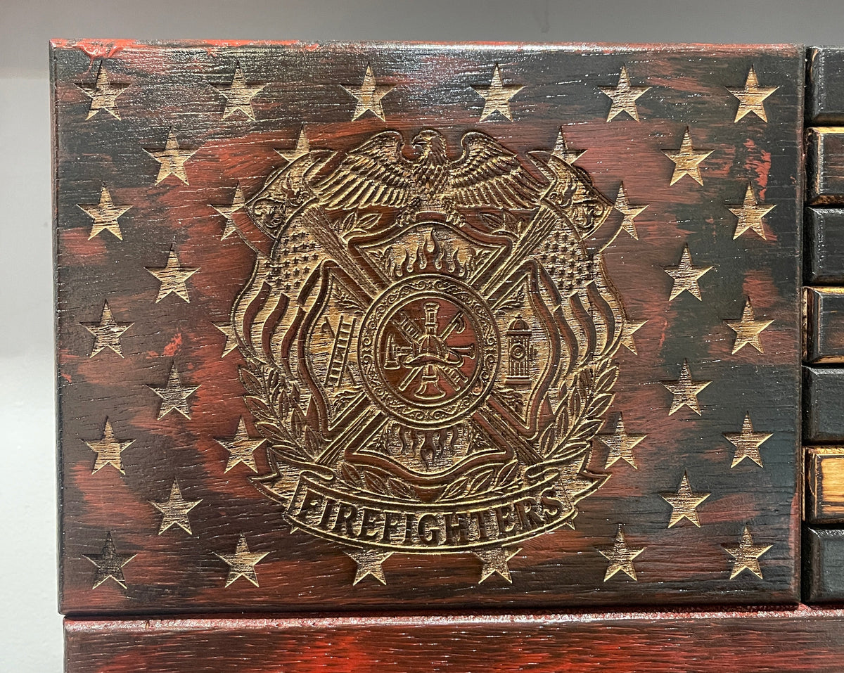 Courage, Honor & Sacrifice – Firefighter Wooden American Flag