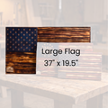 Handcrafted Wooden American Flag - Large (37" × 19.5")