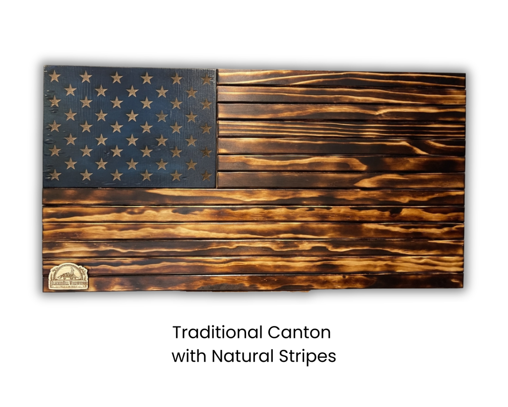 Sophie Cunningham Pointing Wooden American Flag