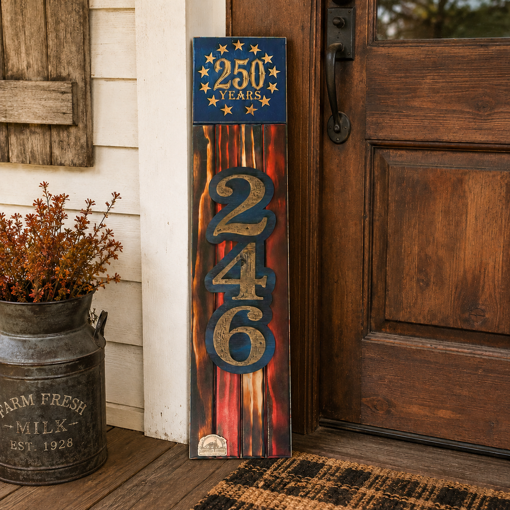 American Flag Address Sign